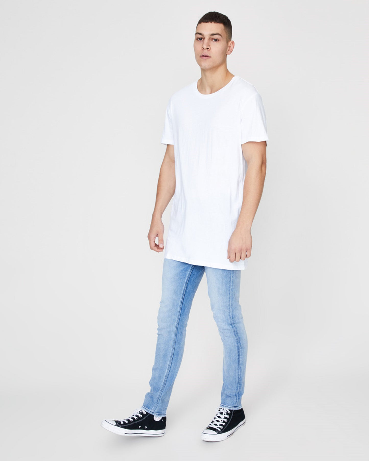 Longline Tall T-shirt White
