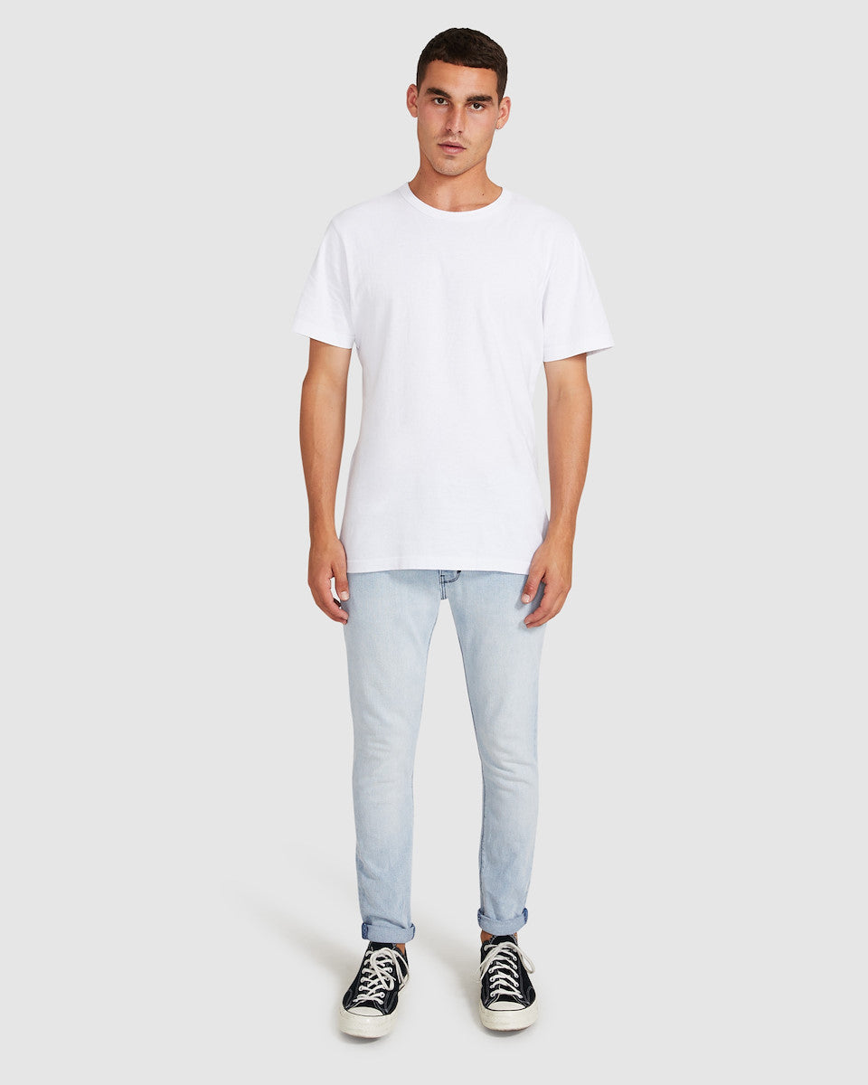 A Dropped Skinny Turn Up Denim Jeans Cruz Light