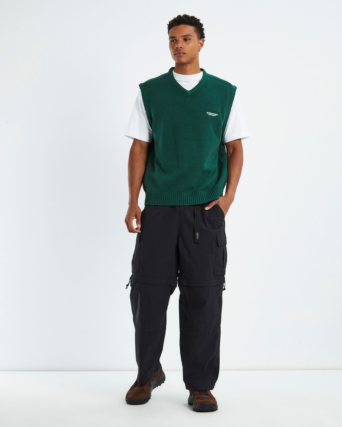 Cable Knit Vest Emerald Green