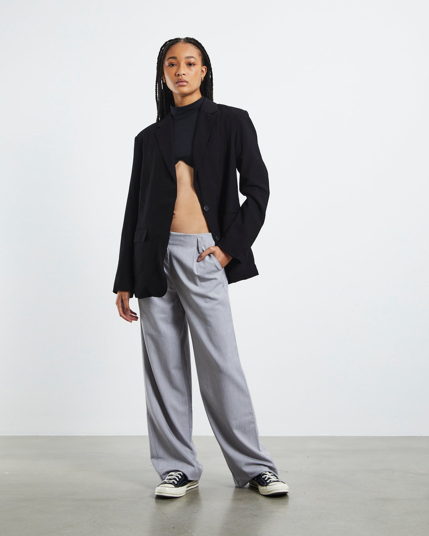 Cartia Low Rise Volume Pants Grey