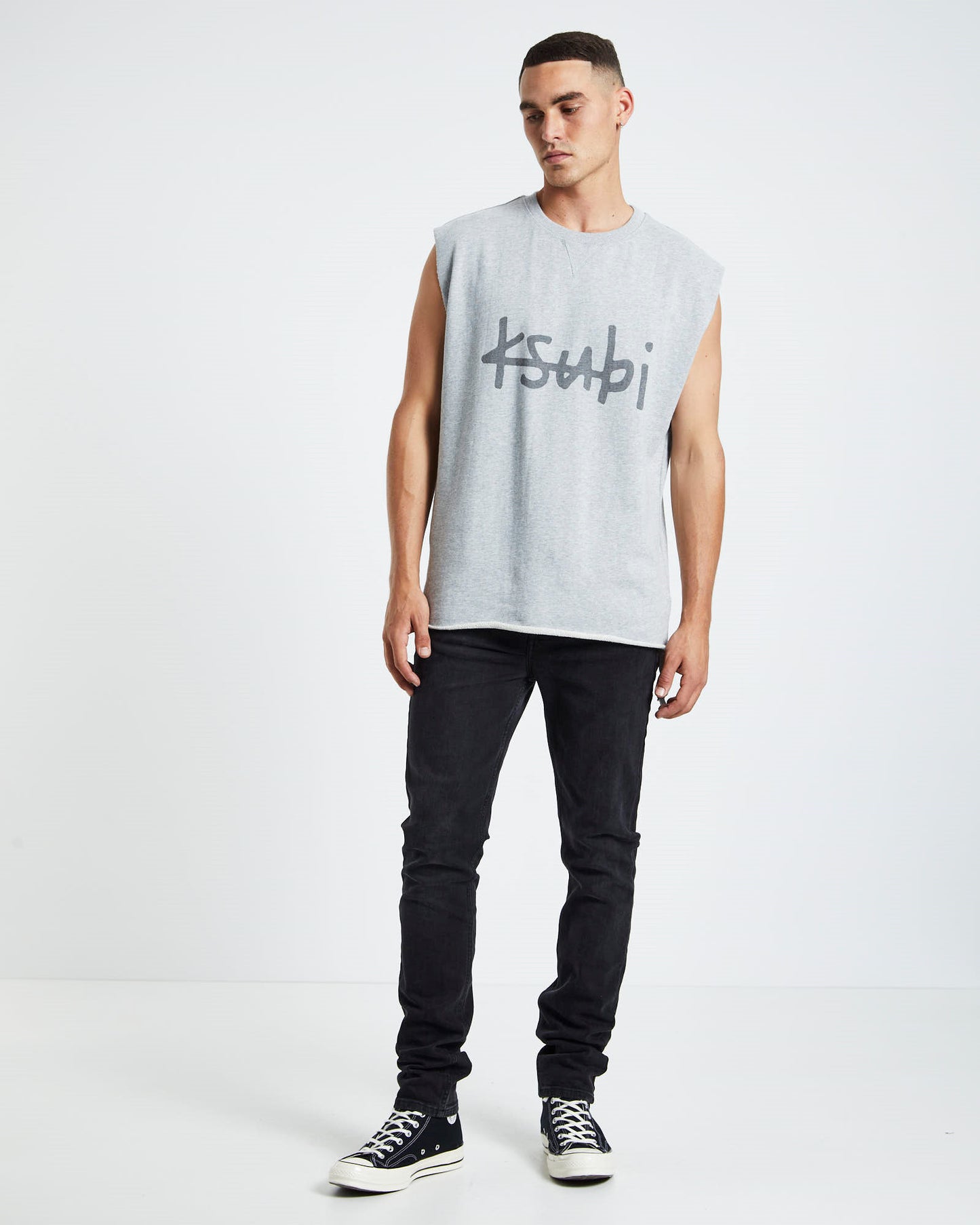1999 Fleece Cut Off Vest Grey Marle