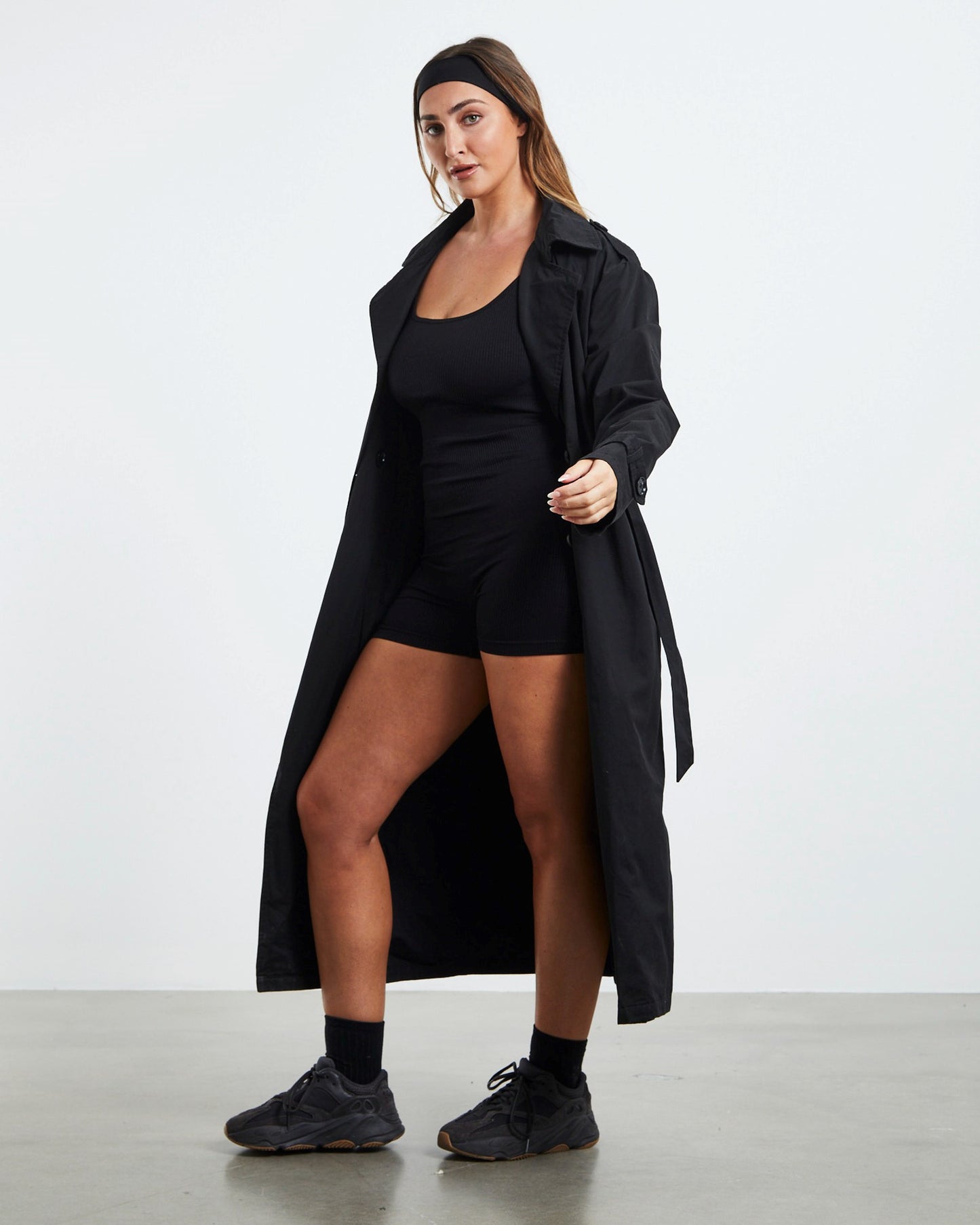 Rib Unitard Black