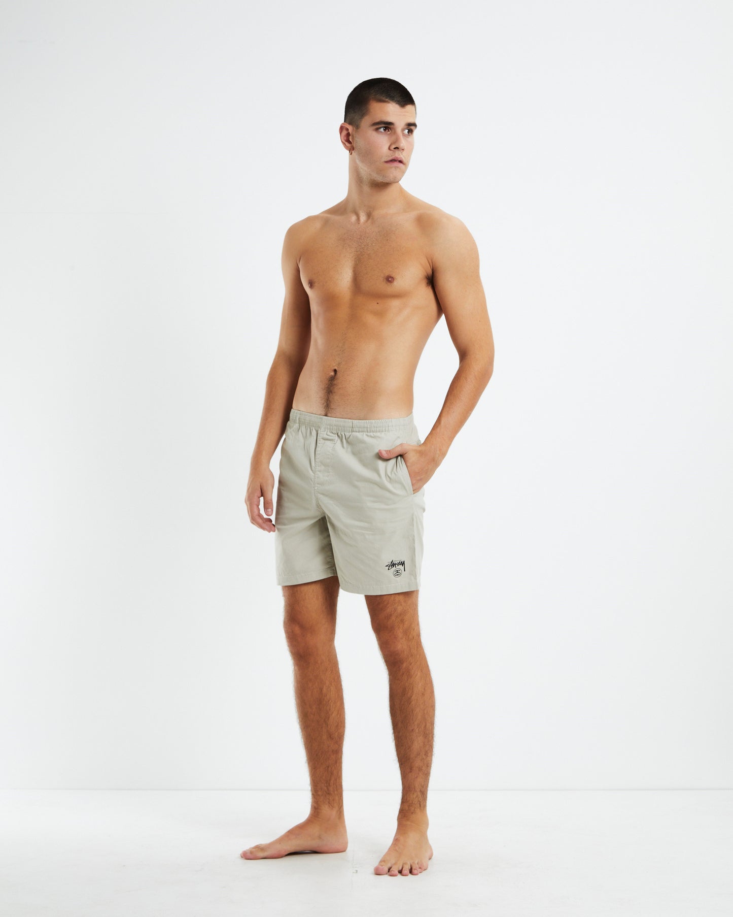 Basic Stock Beach Shorts Cement