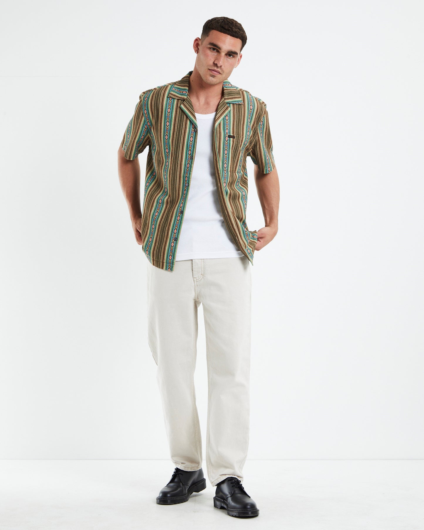 Resort Short Sleeve Shirt Tide Stripe Multi