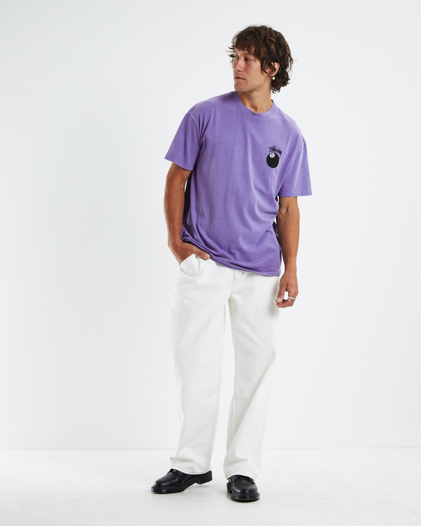 8 Ball Short Sleeve T-Shirt Pigment Washed Violet