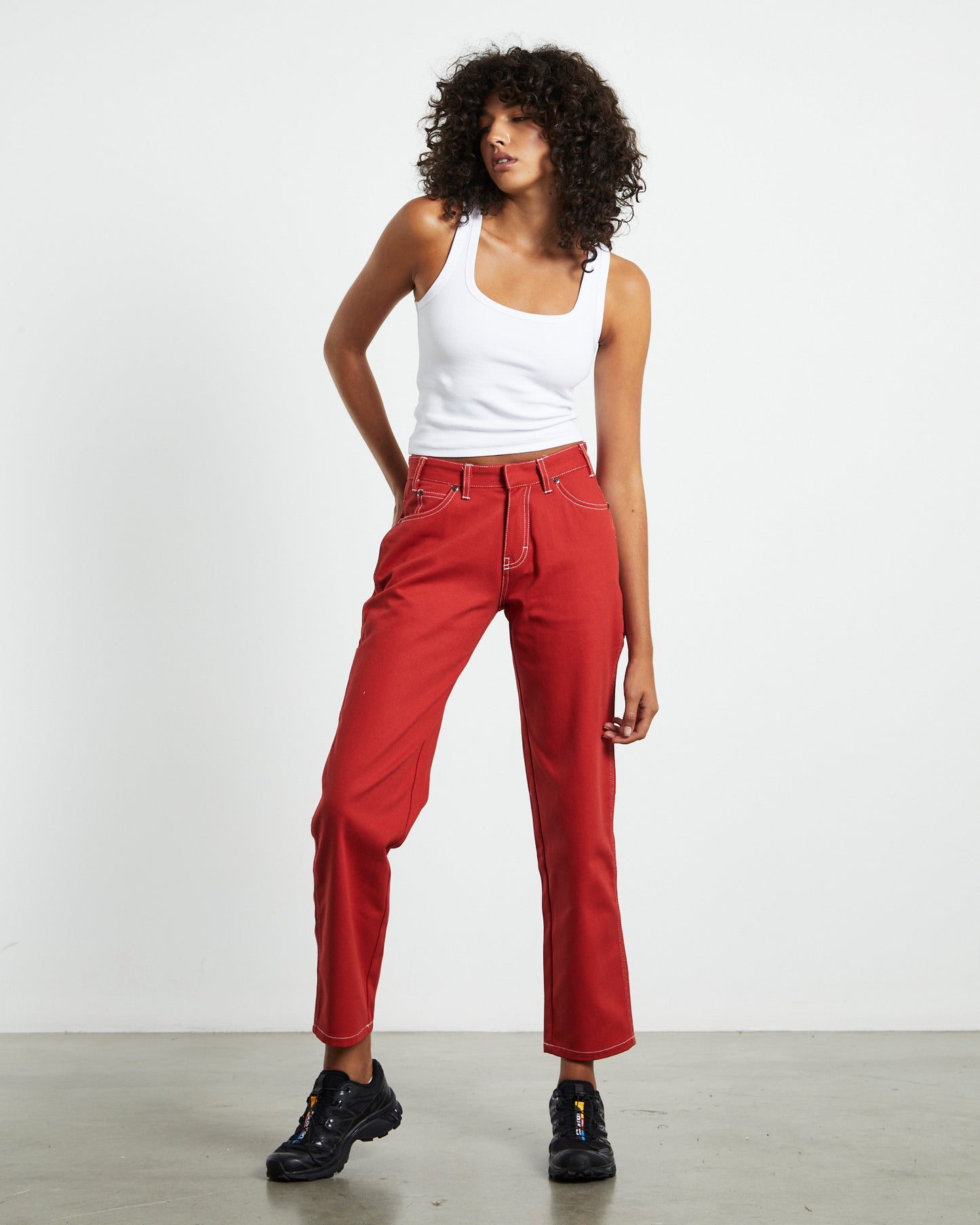 Low Rider Twill Carpenter Pants Cherry Red