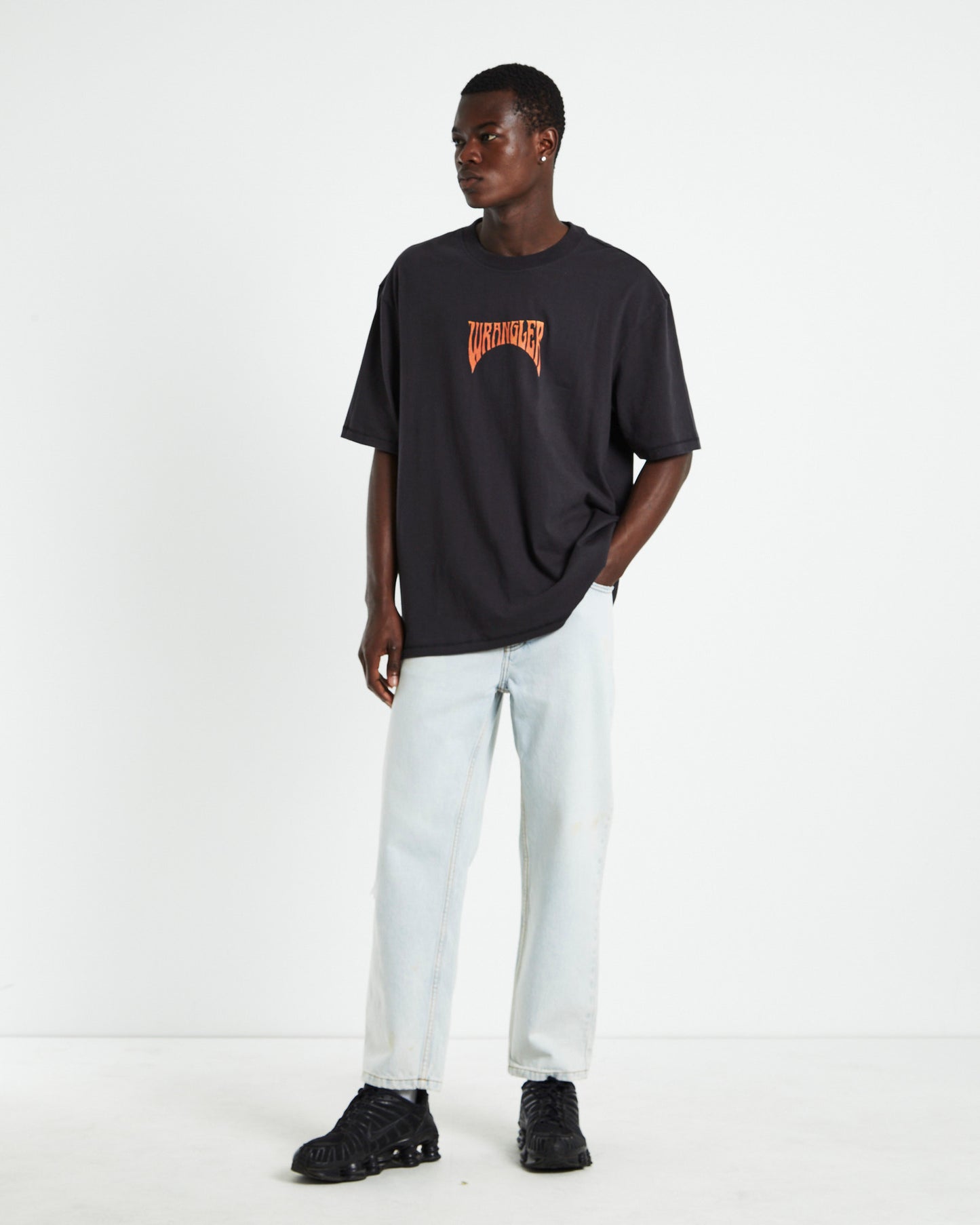 Melting Sun Baggy T-Shirt Worn Black