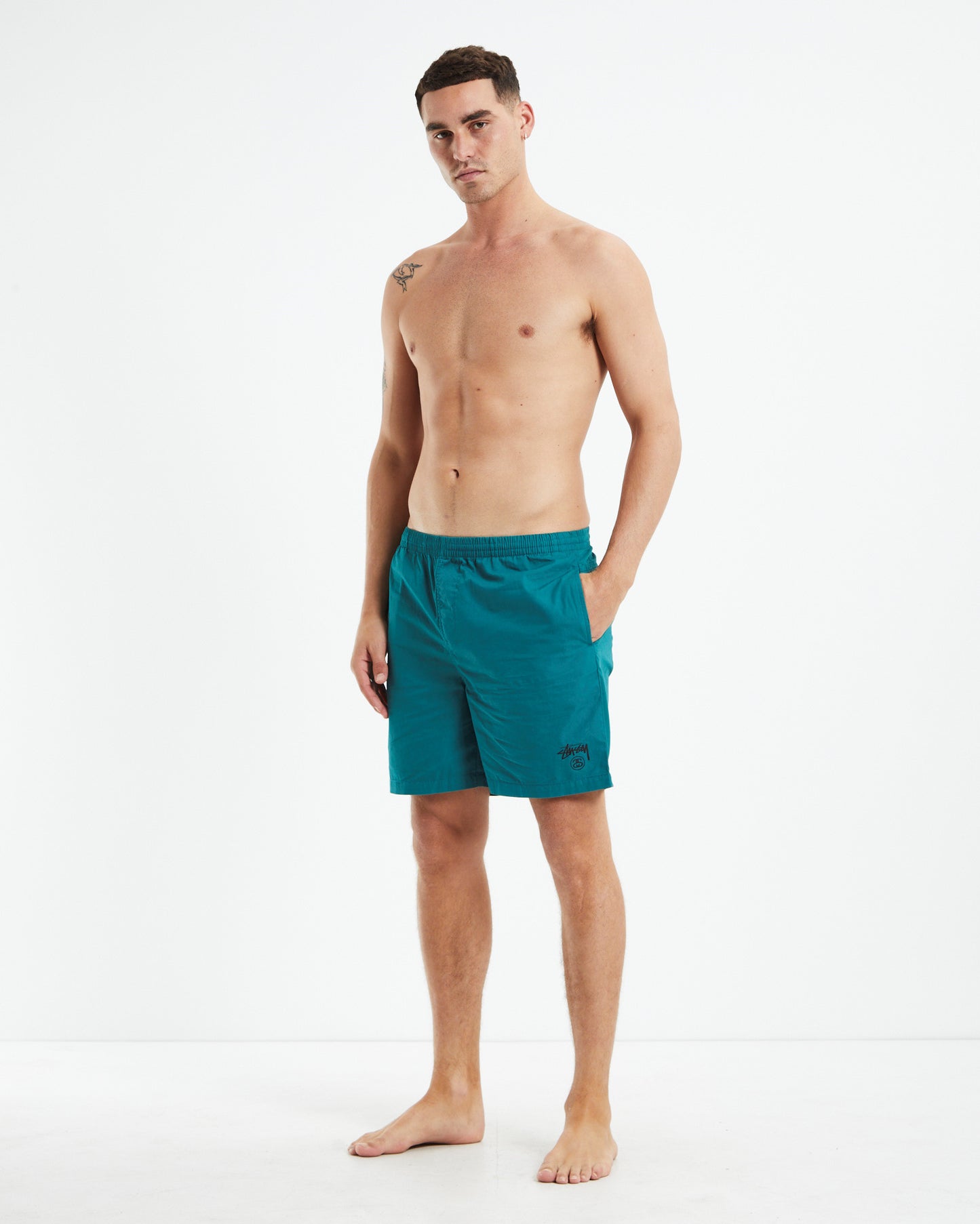 Basic Stock Beach Shorts Ocean Green