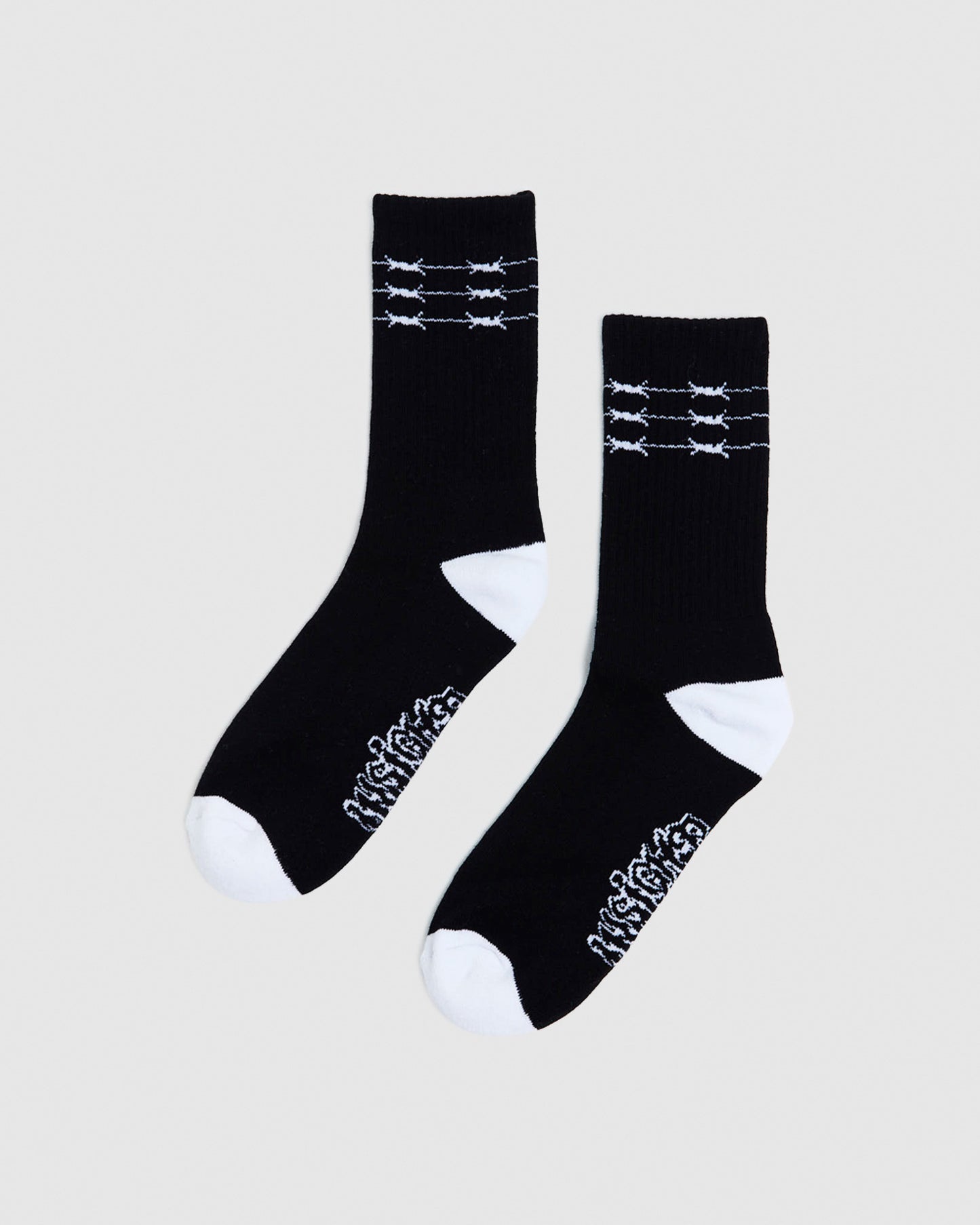 Caution Socks 2 Pack White/Black