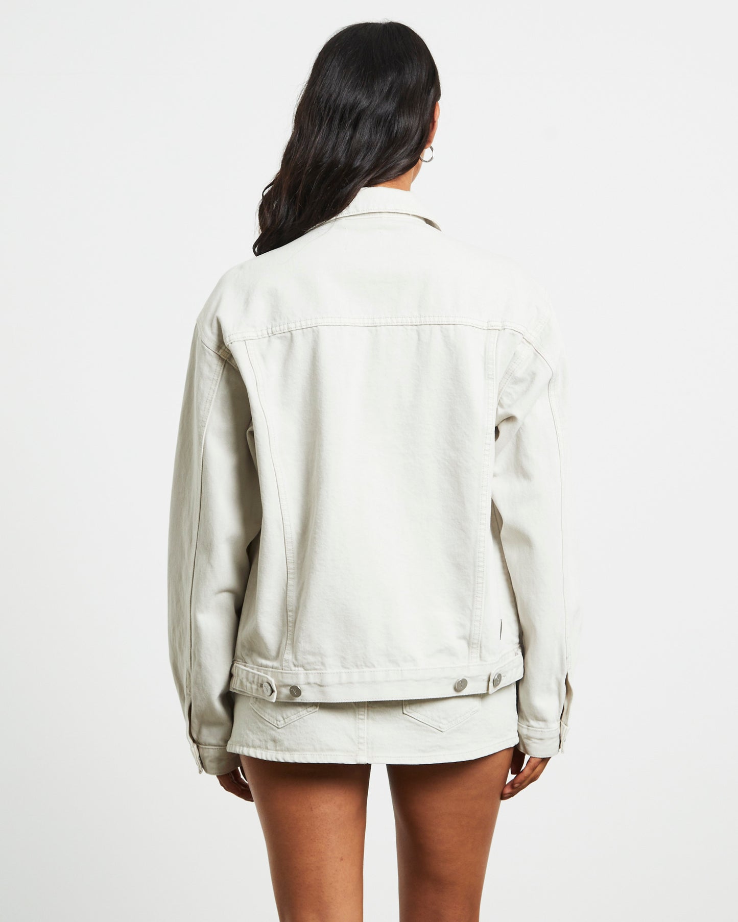 Slouch Denim Jacket in Chalk White