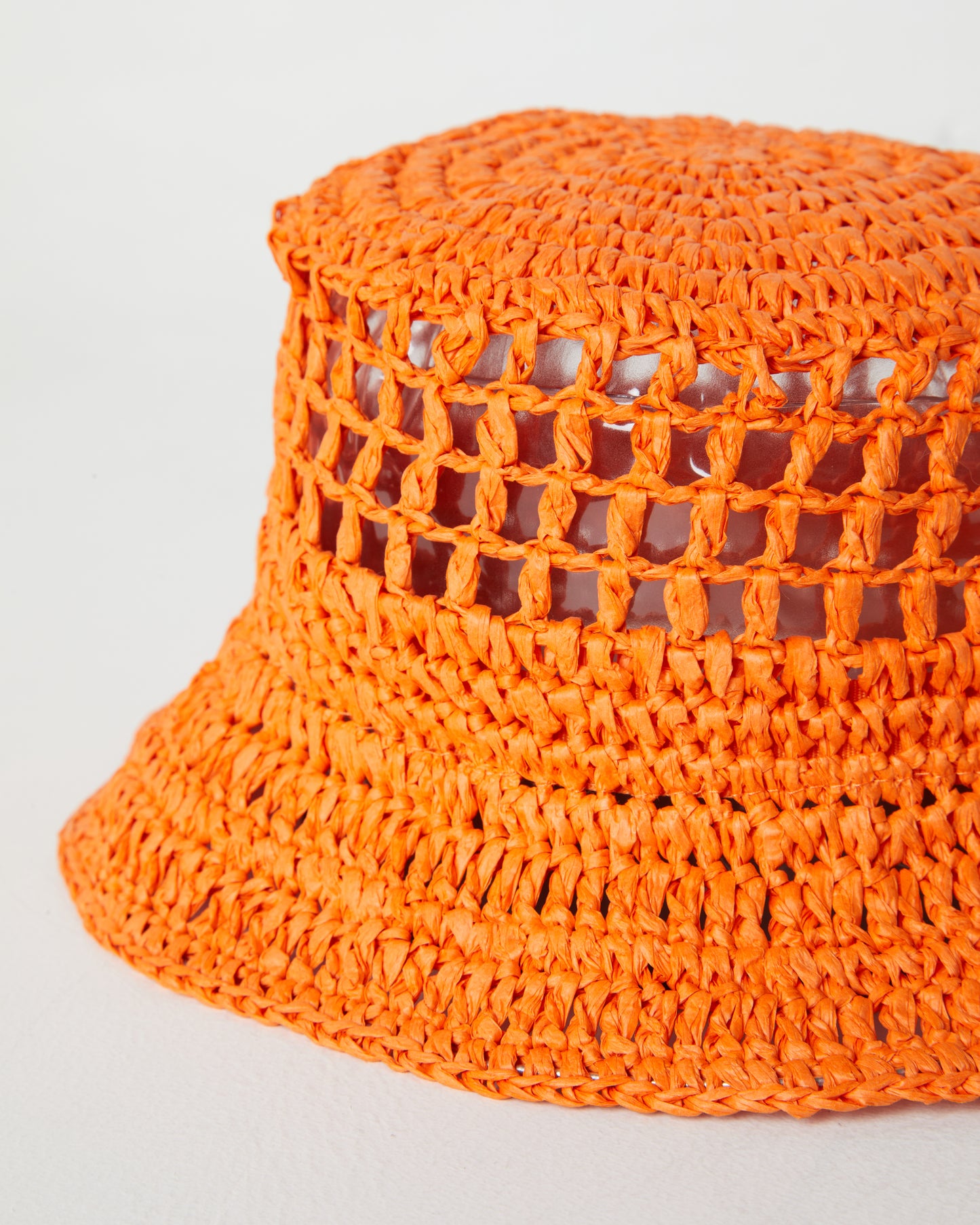Vista Straw Bucket Hat in Orange
