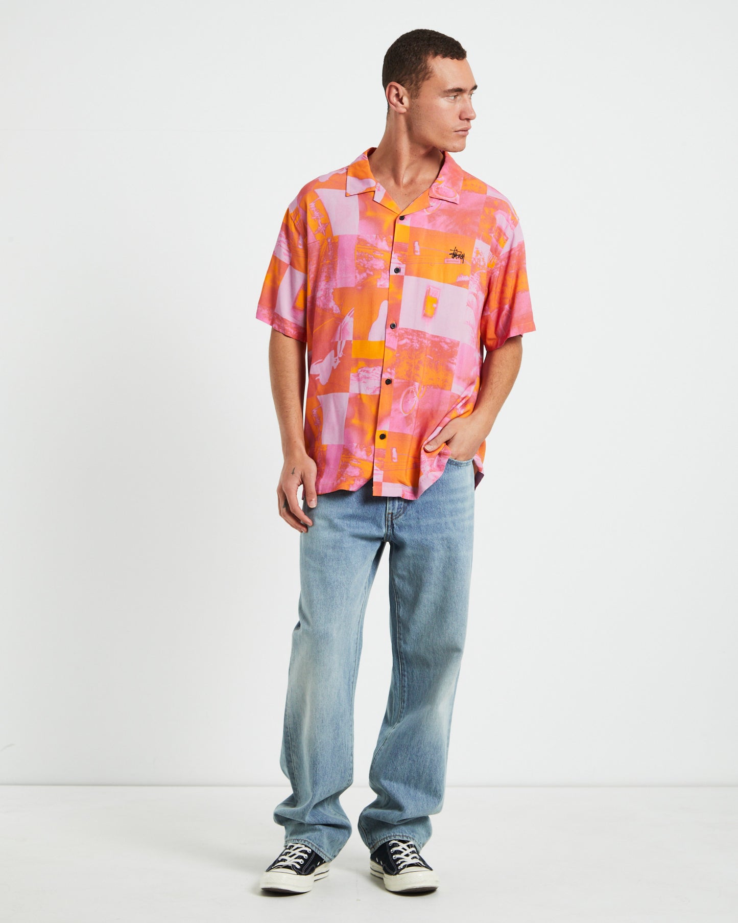 Photo Film Short Sleeve Shirt in Pink