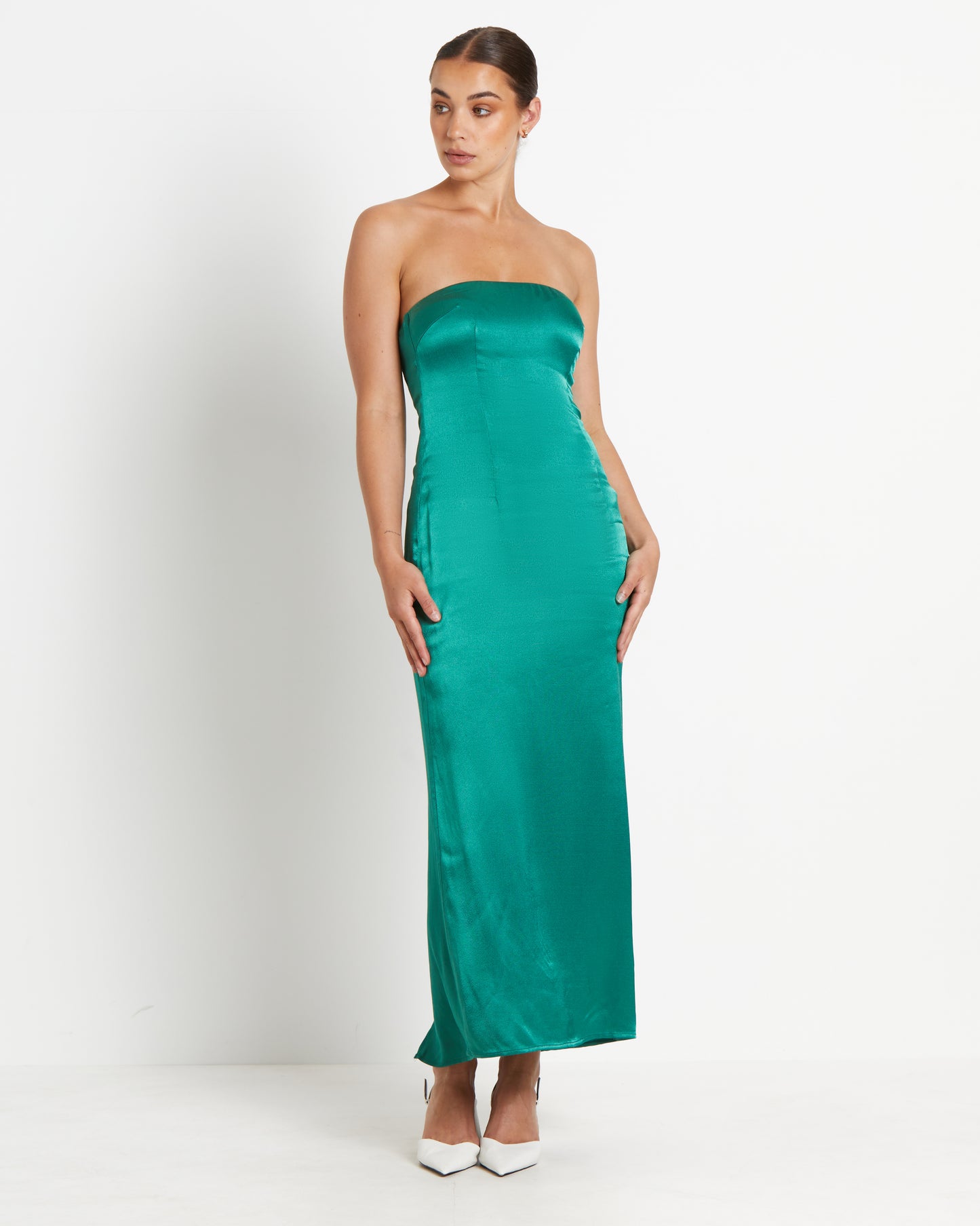 Sinead Midi Dress in Emerald Green