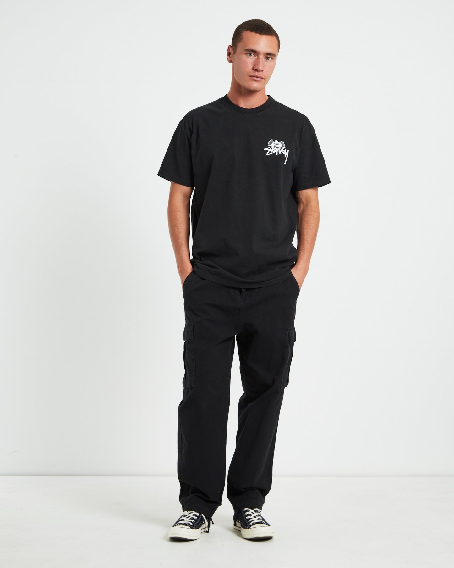 Angel Heavyweight Short Sleeve T-Shirt in Black