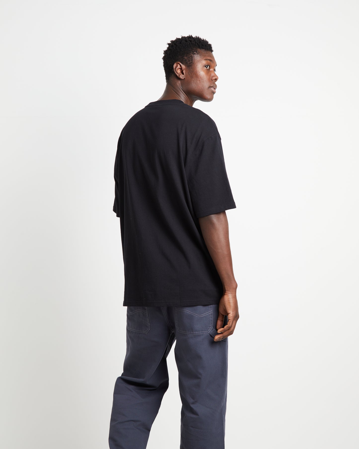 Baggy Short Sleeve Moods T-Shirt in Black