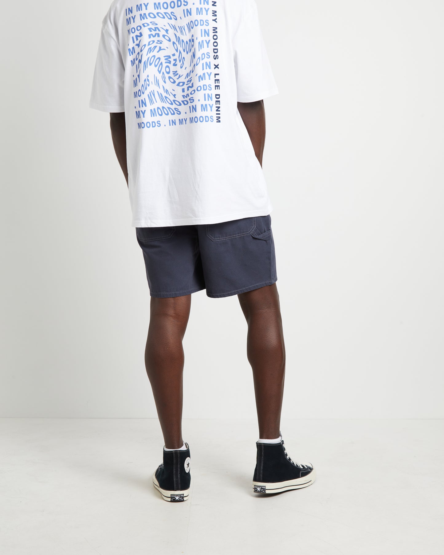 L-Four Worker Denim Shorts in Washed Navy