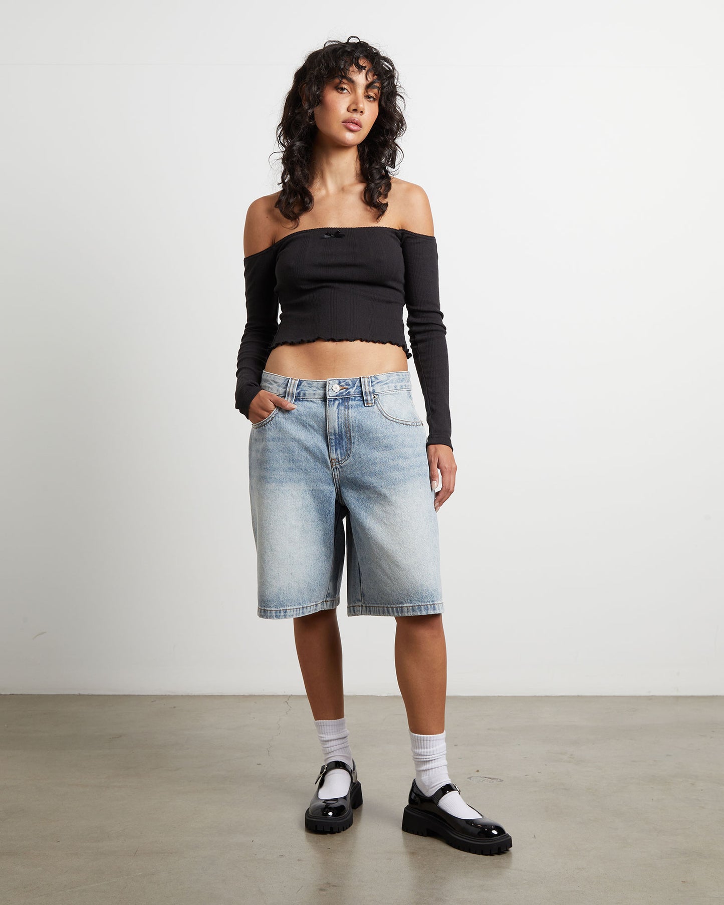 Palmer Relaxed Denim Jorts in Vintage Tint