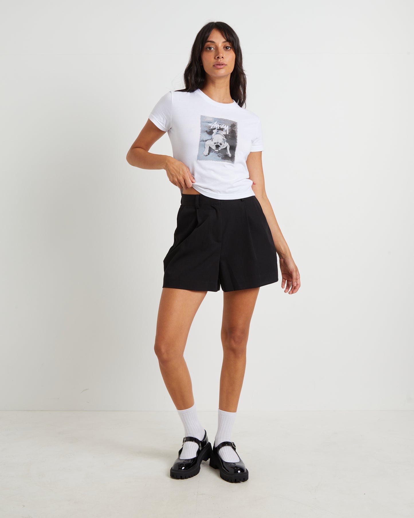 Bull Dog Slim Tee in White