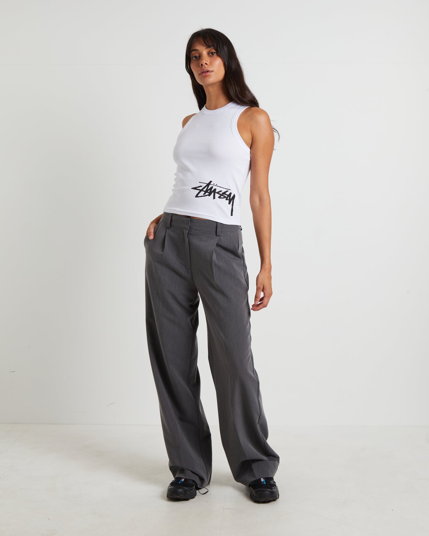 Mid Graffiti Tank in White