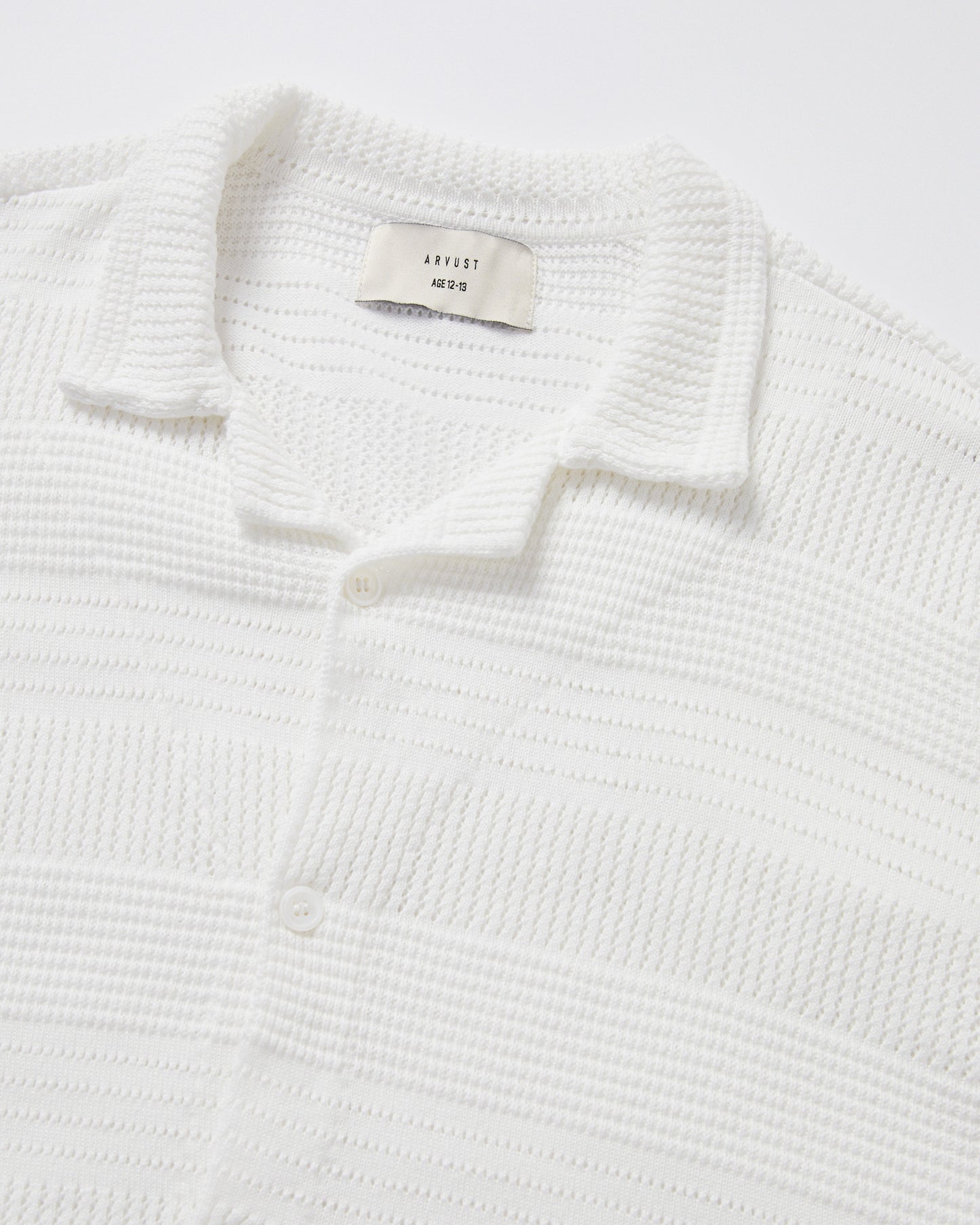 Teen Boys Fugar Knitted Short Sleeve Resort Shirt in White