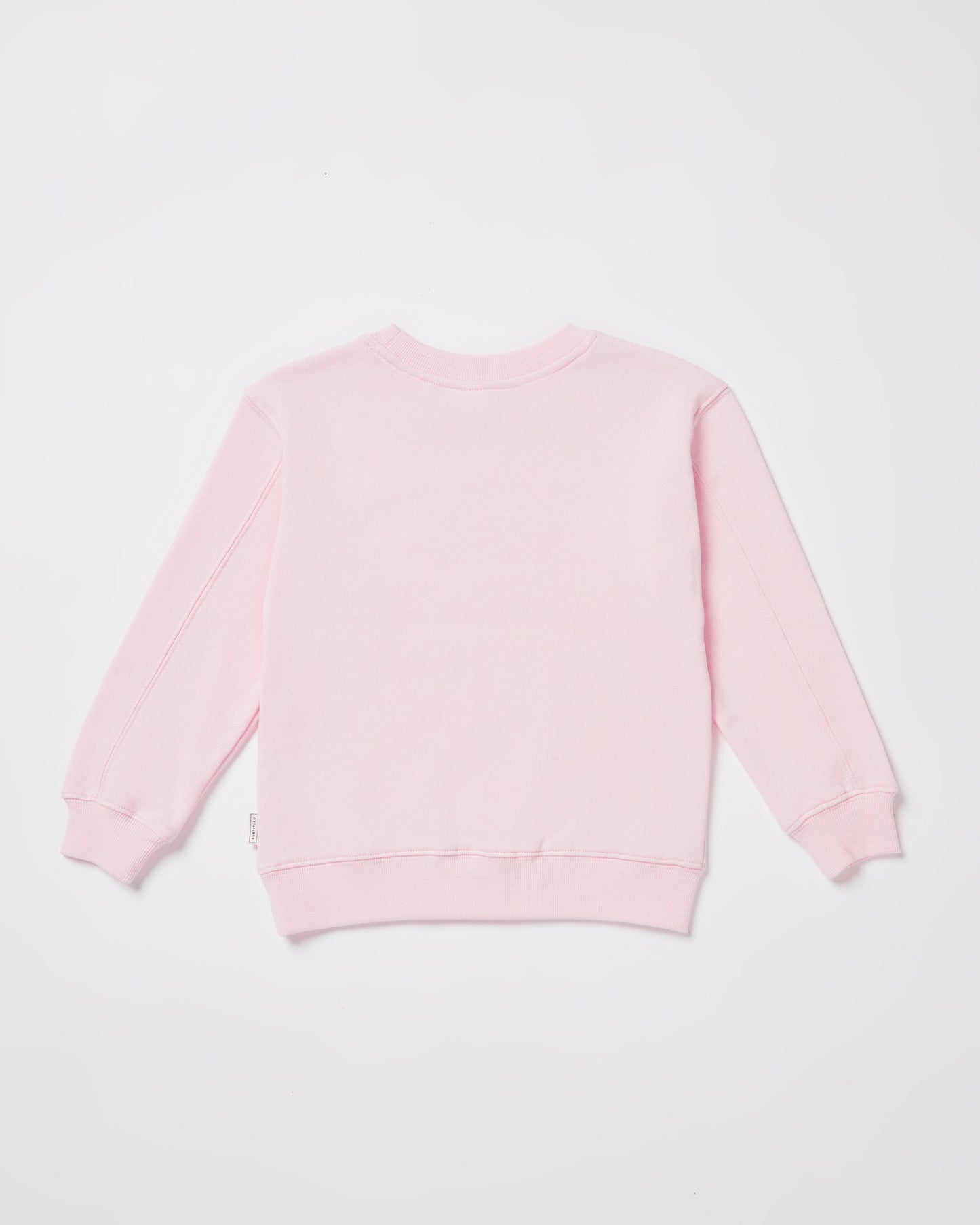 Girls Oversized Wave Origin Fleece Crew Neck Jumper in Ballet Pink