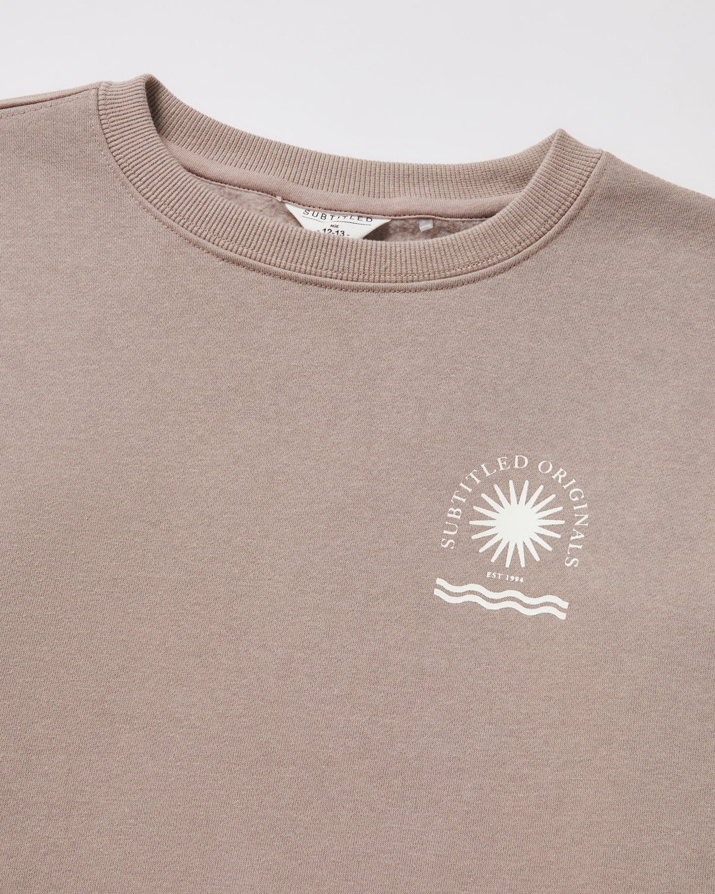 Teen Girls Resort Club Crew Neck Fleece Jumper in Taupe