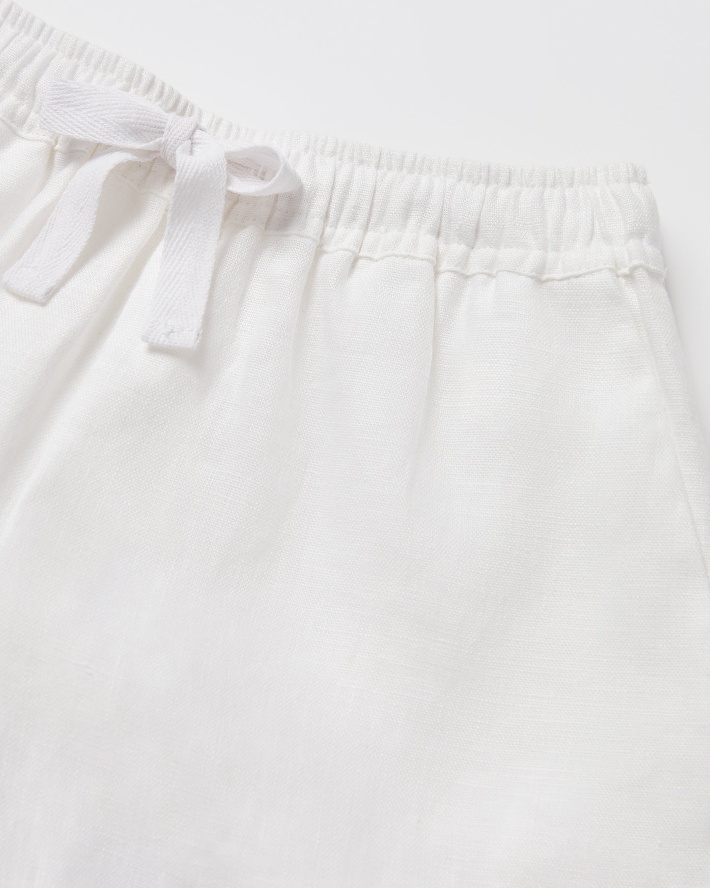 Girls Tide Linen Shorts in White