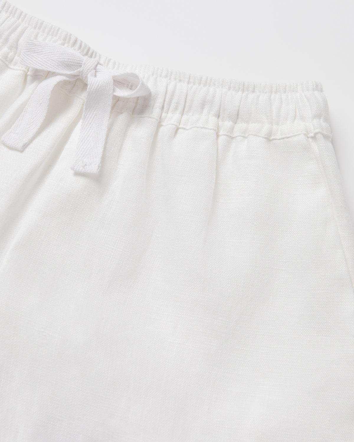 Girls Tide Linen Shorts in White WHITE