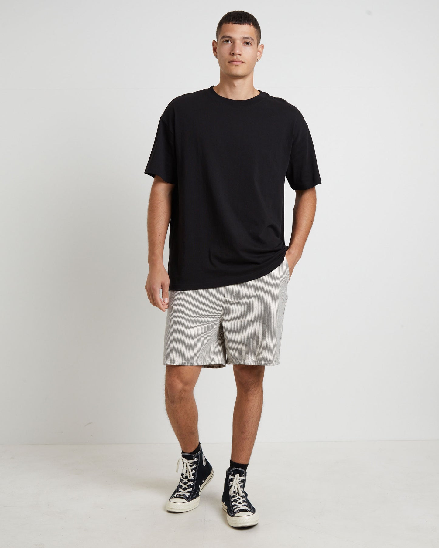 Slacker Worker Shorts in Olive Stripe