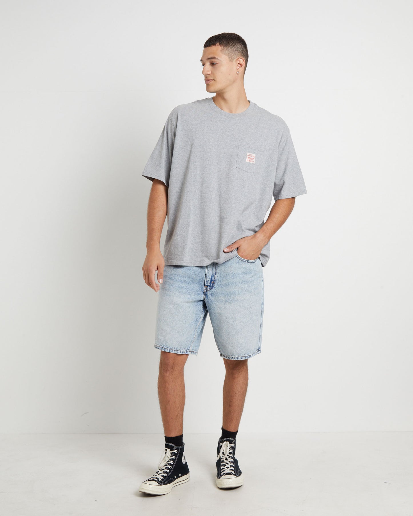 Short Sleeve Workwear T-Shirt in Mid Tone Heather Grey