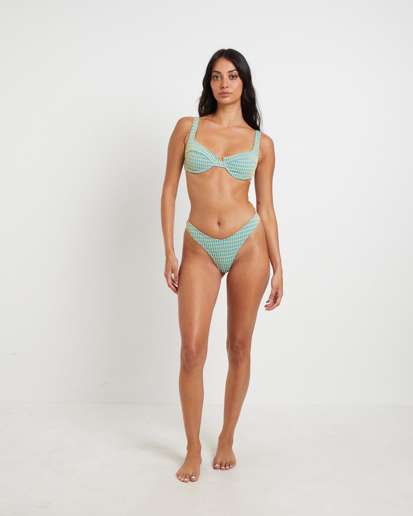 Clueless Plaid Underwire Bikini Set in Assorted