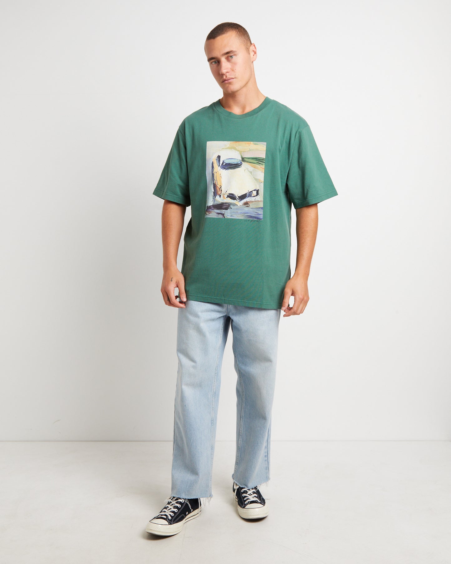 Kingswood Painting Short Sleeve T-Shirt in Green