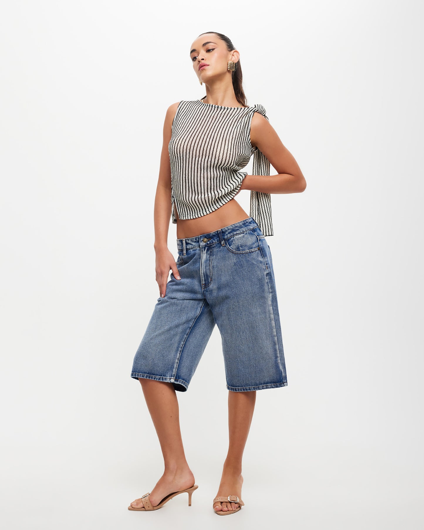 Tranquil Top in White Stripe