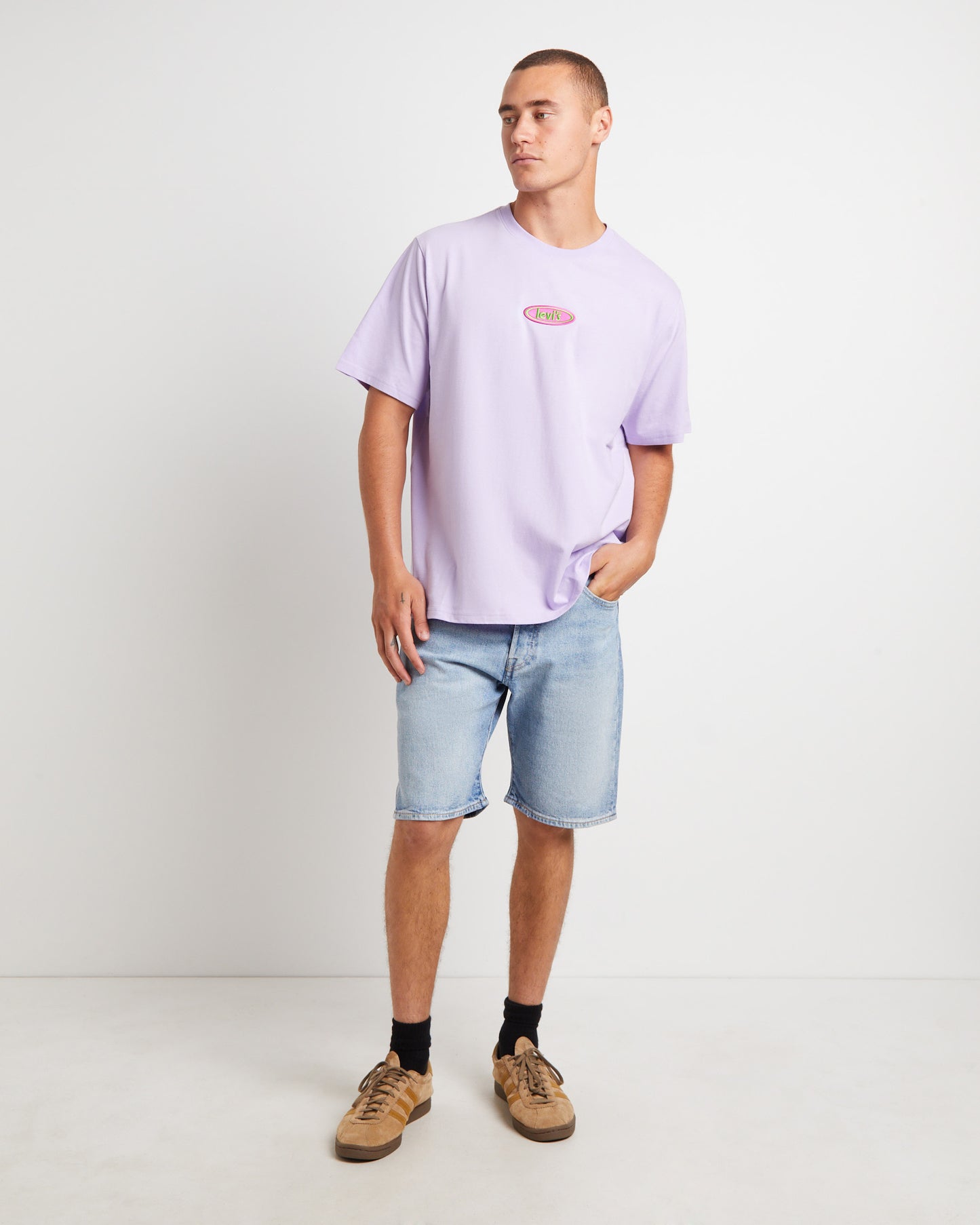 Short Sleeve Relaxed Fit T-Shirt in Purple Rose