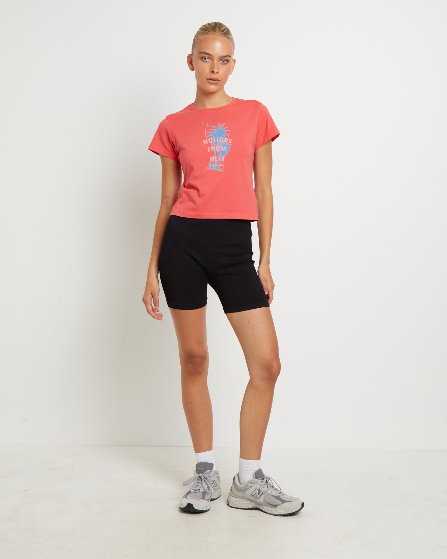 Tropics Recycled Baby Tee in Washed Hibiscus
