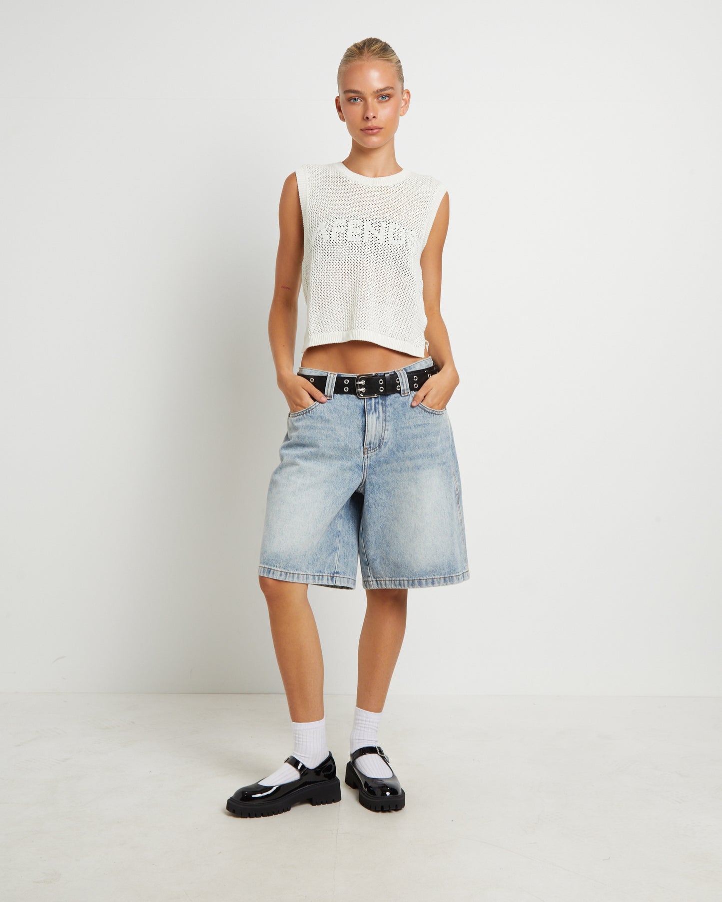 Ryder Recycled Knit Tank Top in White