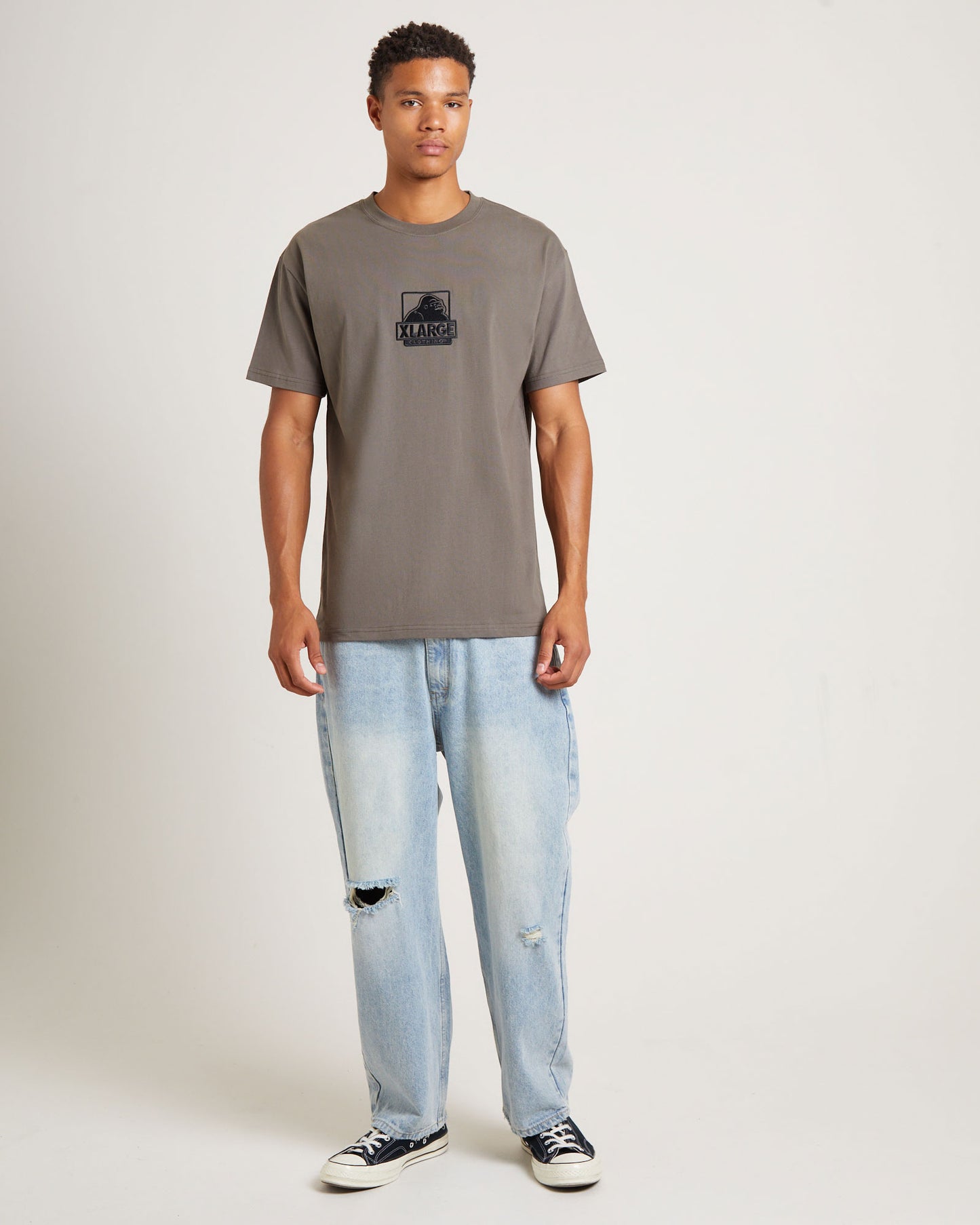 91 EMB Short Sleeve T-Shirt in Canteen Brown