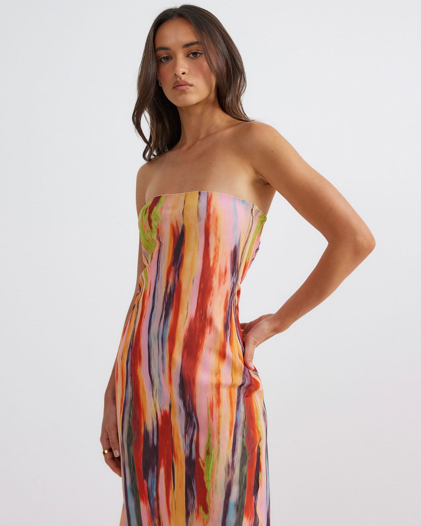 St Barts Strapless Maxi Dress in Multi