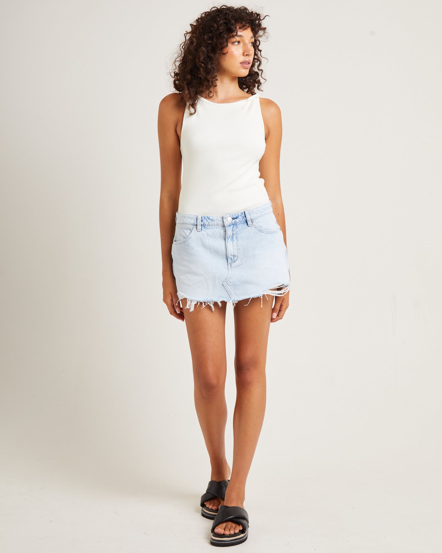 Hi Bells Denim Mini Skirt in Roxette Rodie