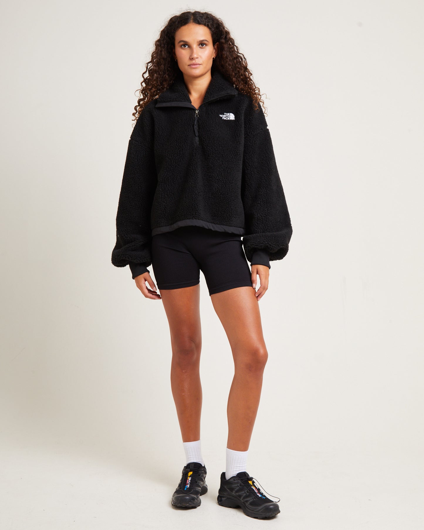 Platte Sherpa Quater Zip Jumper Black