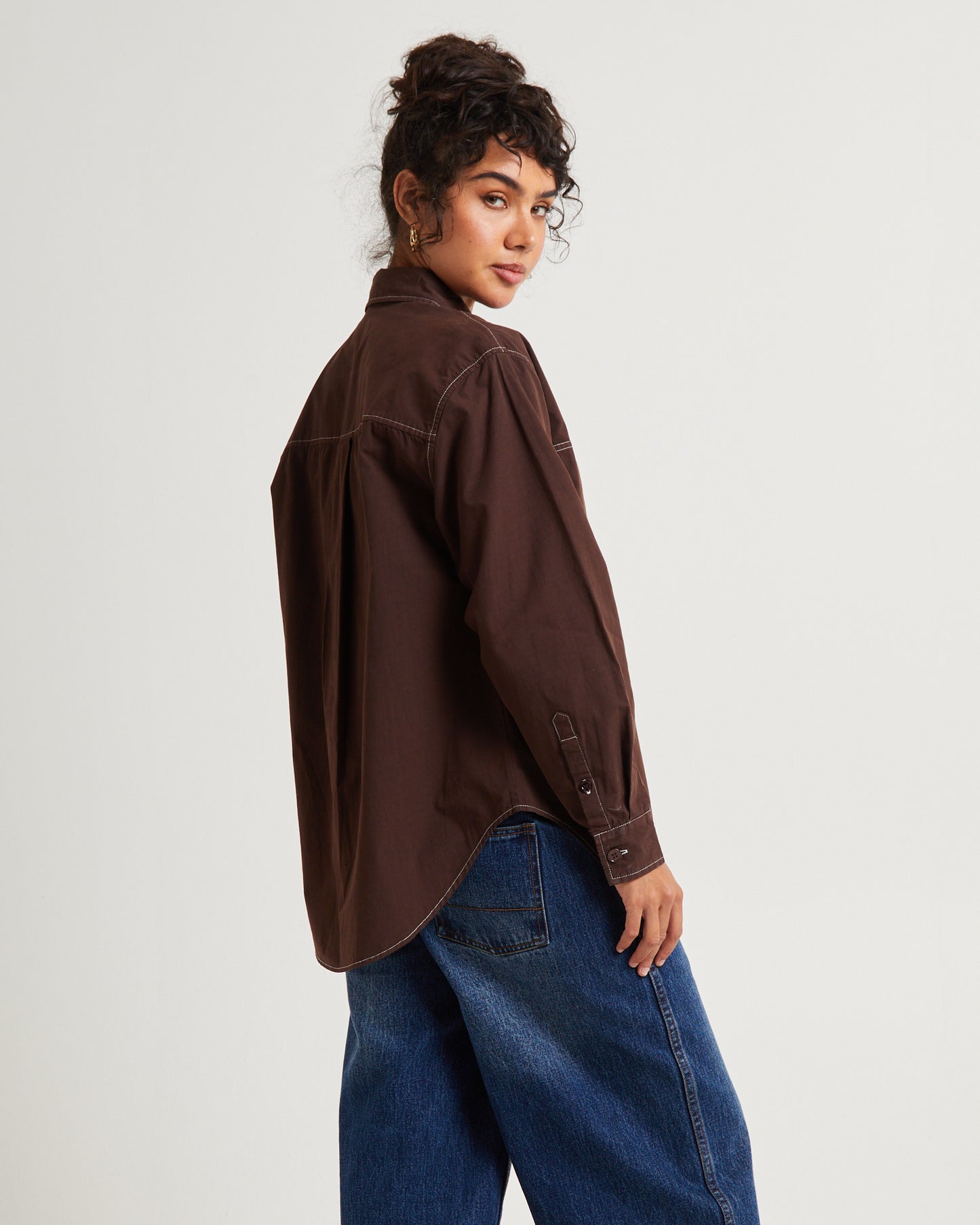 Cliff Long Sleeve Shirt Chocolate