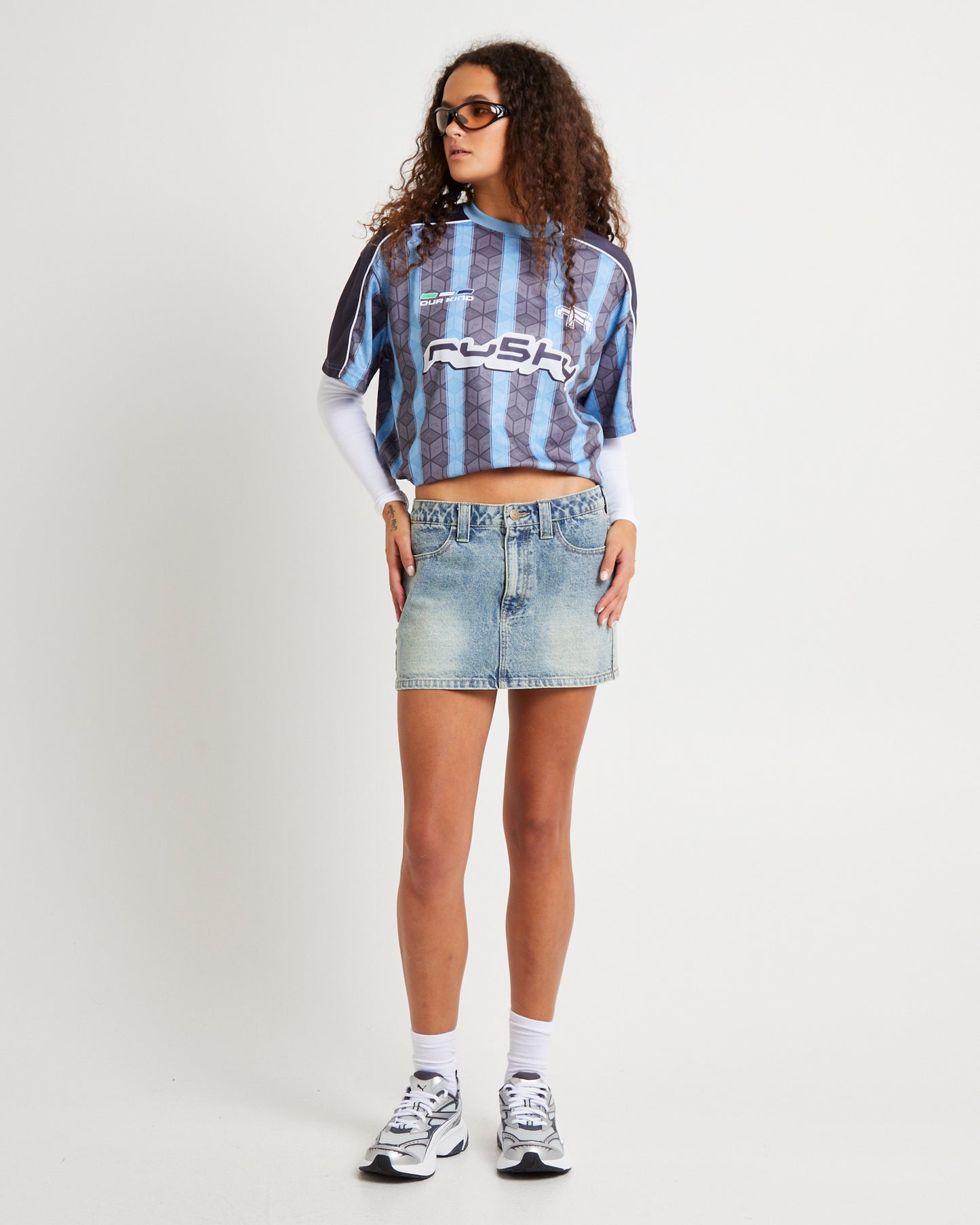 Flip Mommy Tapeless Denim Mini Skirt