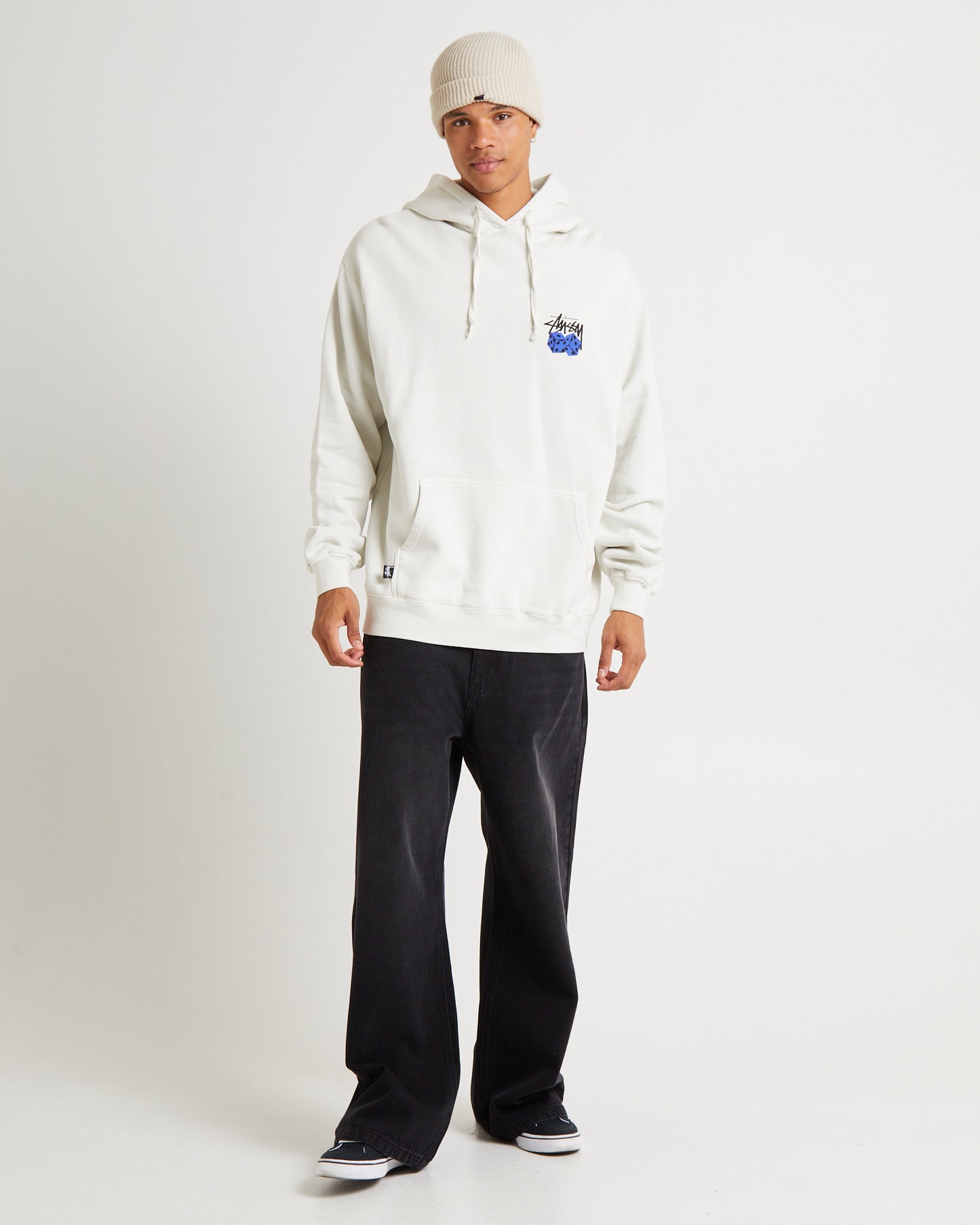 Pair Of Dice Fleece Hoodie Washed White