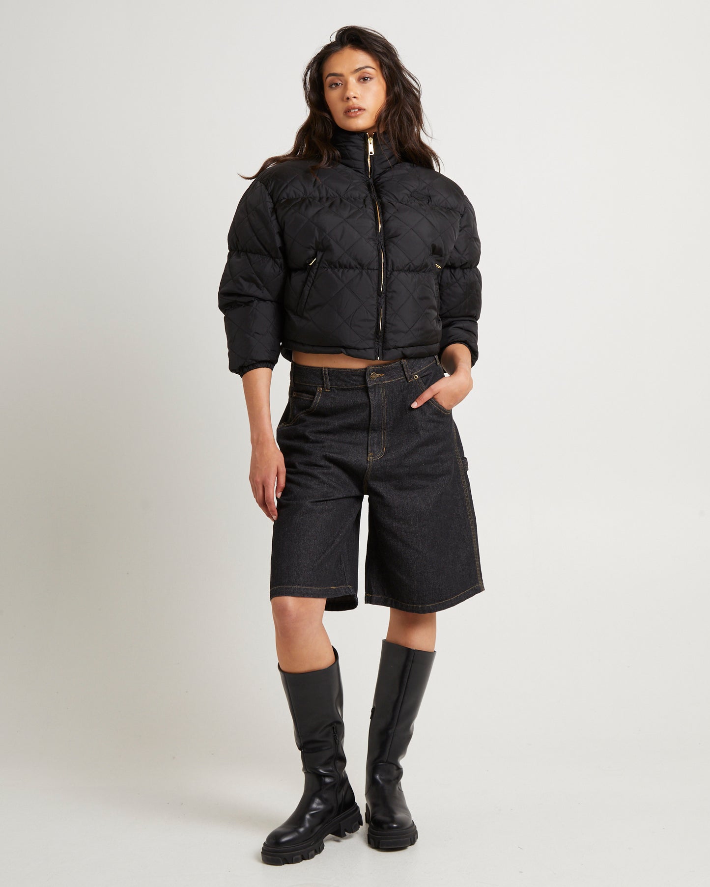 Lamkin Quilted Puffer Jacket Black