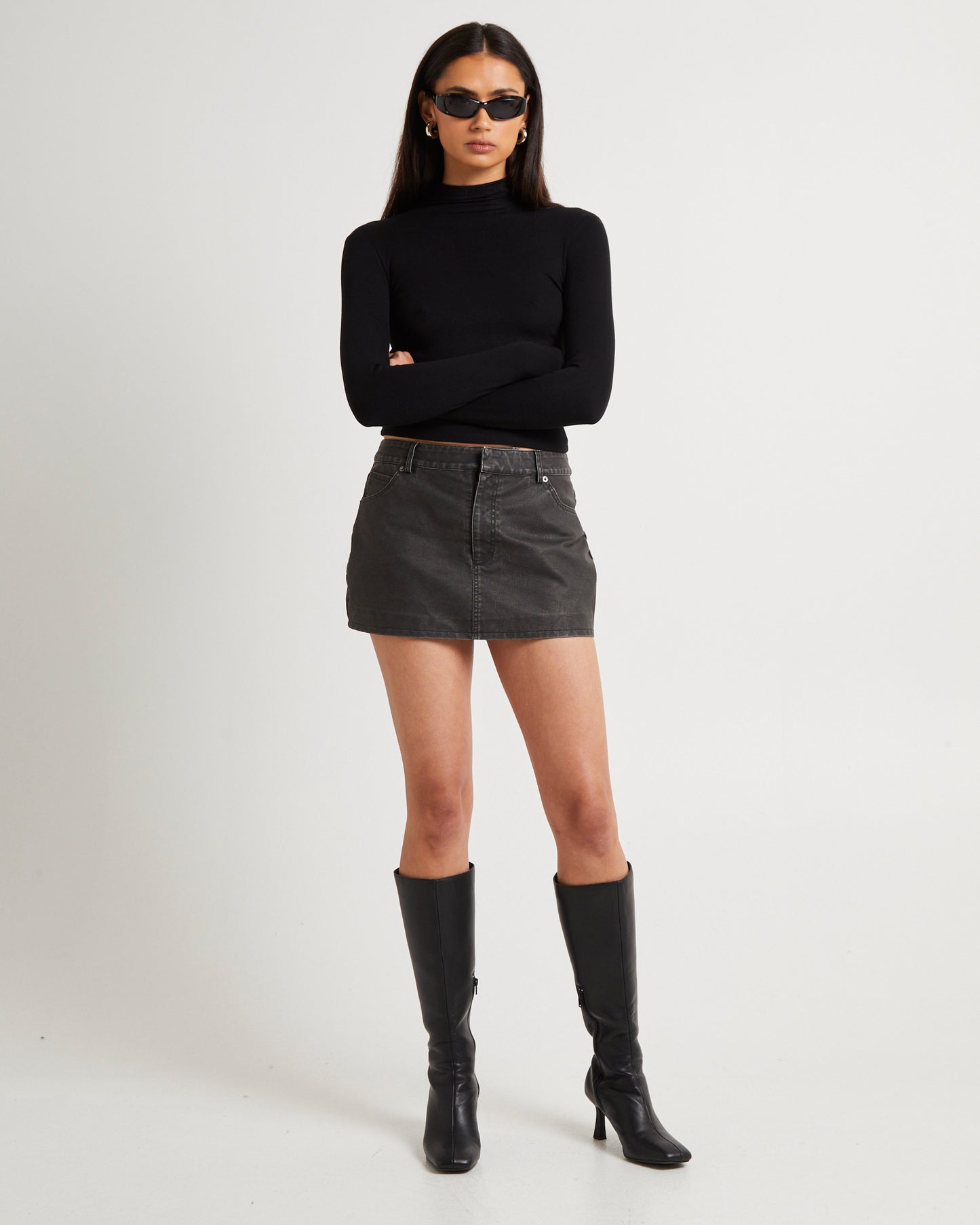Esme Leather Look Mini Skirt