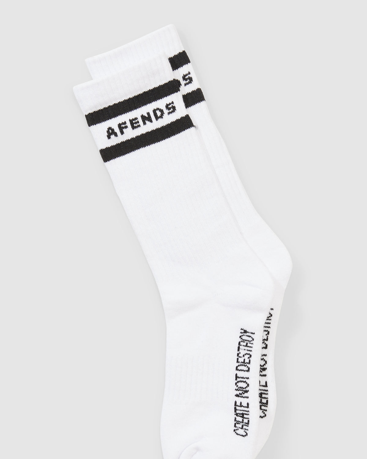 Create Not Destroy Socks Two Pack Black White