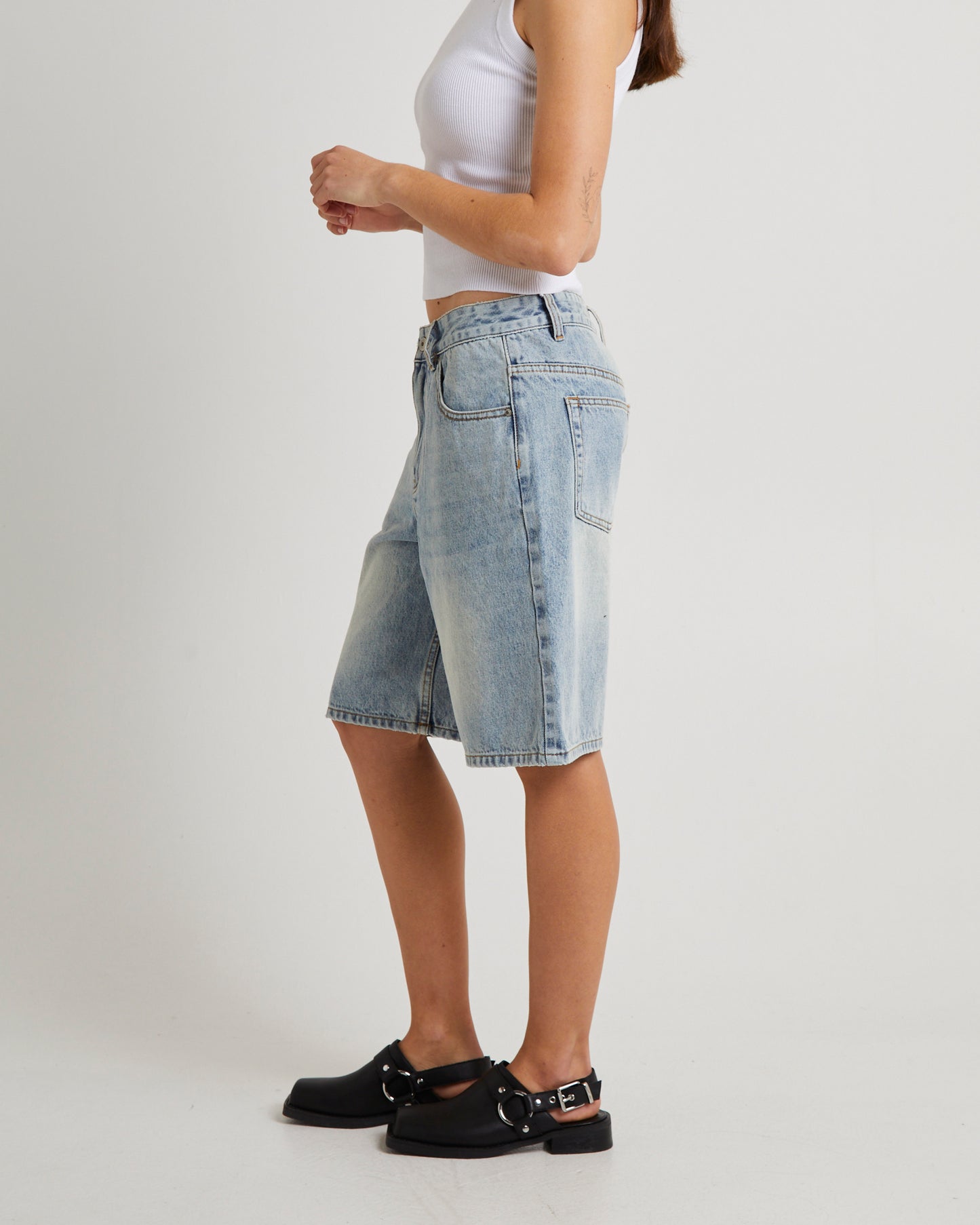 Kourtney Longline Denim Jorts