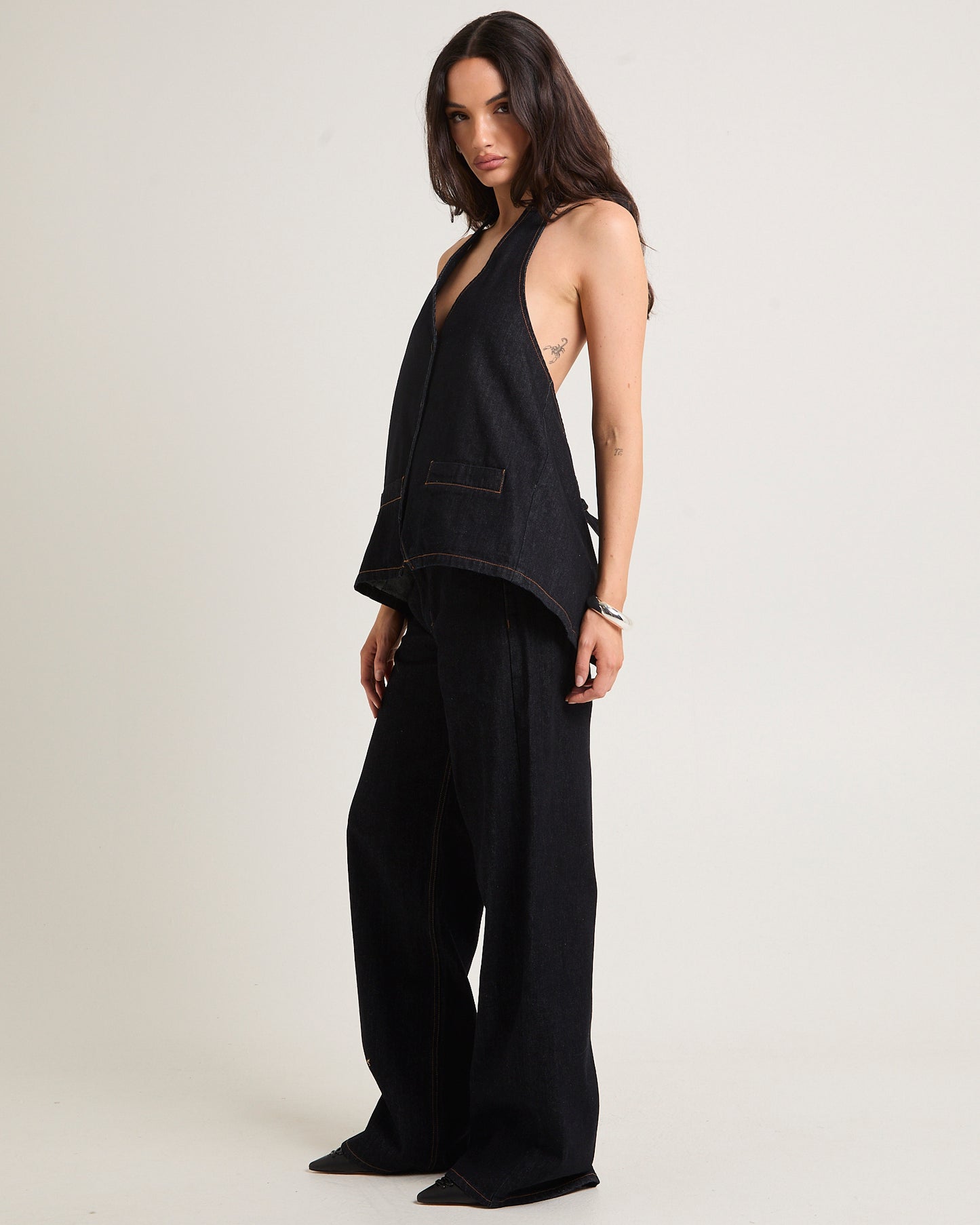 Hills Halter Denim Top