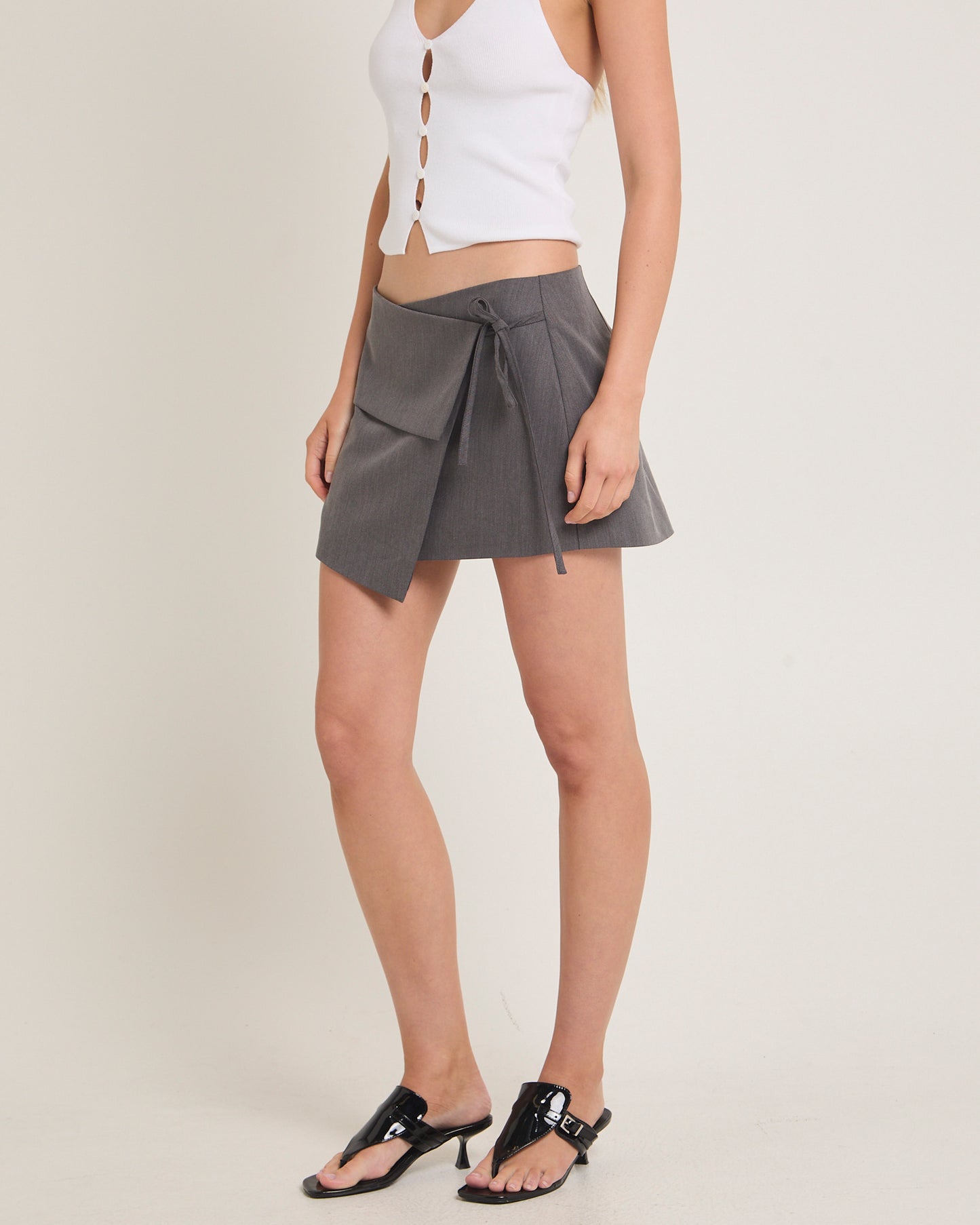 Maeve Tailored Wrap Mini Skirt