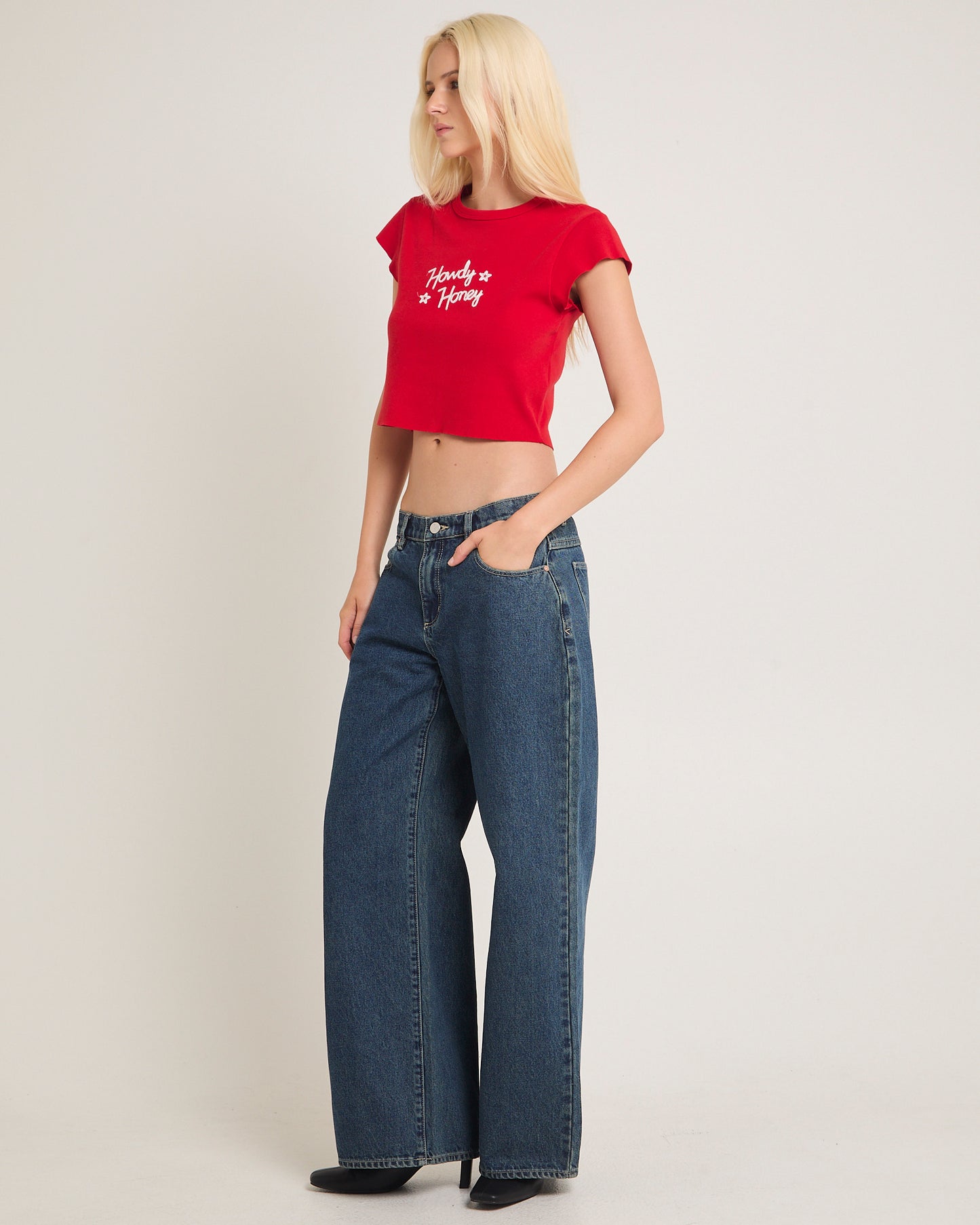 90's Rib Cut Off Baby Tee